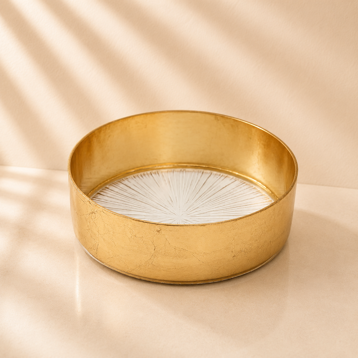 Glass Bowl W/ Gold Wall- 4 Set
