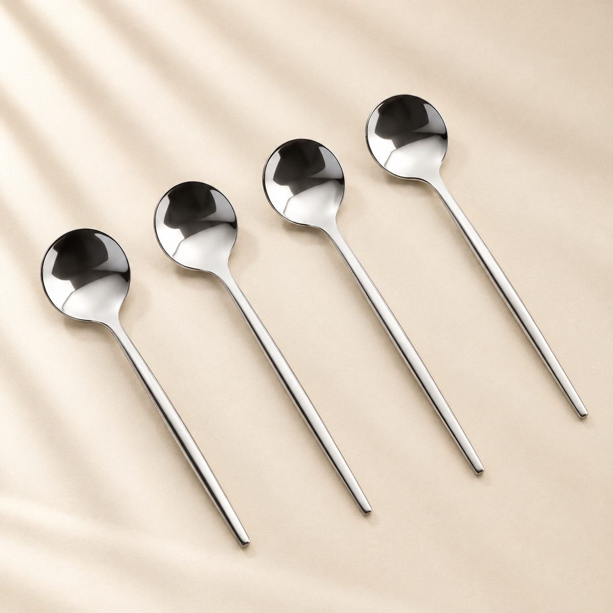 Shiny Silver Dip Spoons-4 Pc