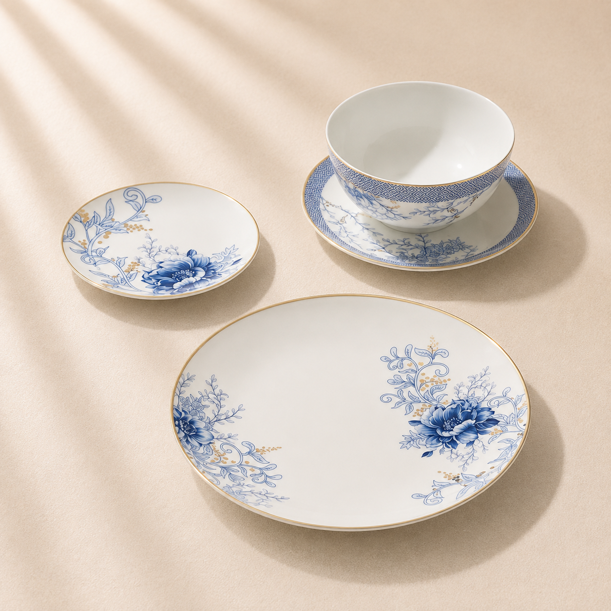 Cypress Blue 16pc Dinnerware (Service for 4)