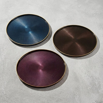 Domo Glass Charger with Gold Rim