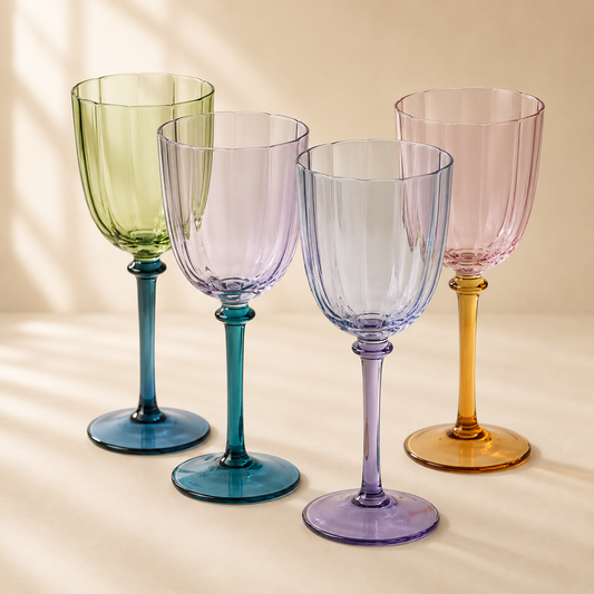 Two Tone Wine Glasses Set of 6