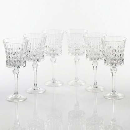 Diamond Water Glasses Clear Set of 6