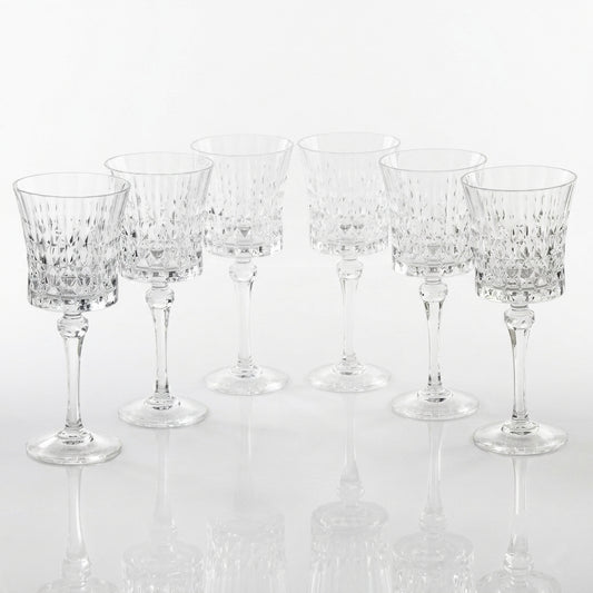 Diamond Water Glasses Clear Set of 6