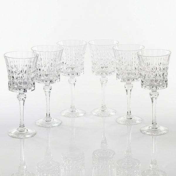Diamond Water Glasses Clear Set of 6