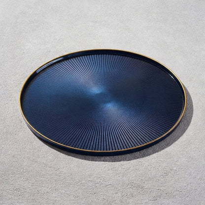 Domo Glass Charger with Gold Rim