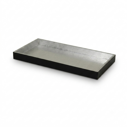 Bamboo small serving tray - Silver/Black