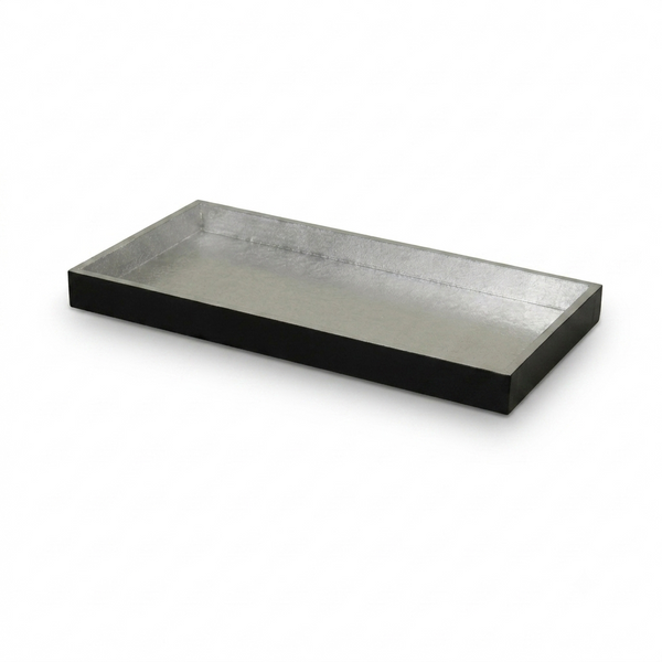 Bamboo small serving tray - Silver/Black