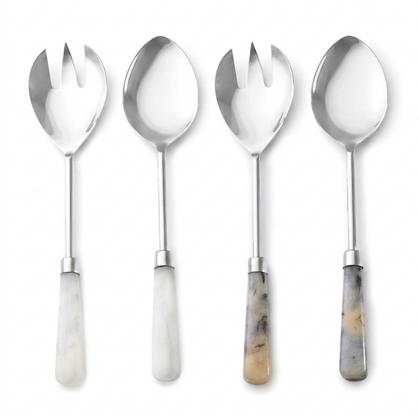 Azure Resin Salad Servers