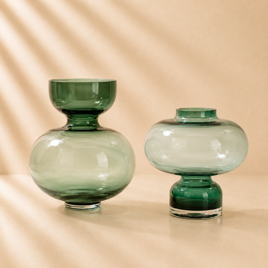 Green Pot Belly Vase