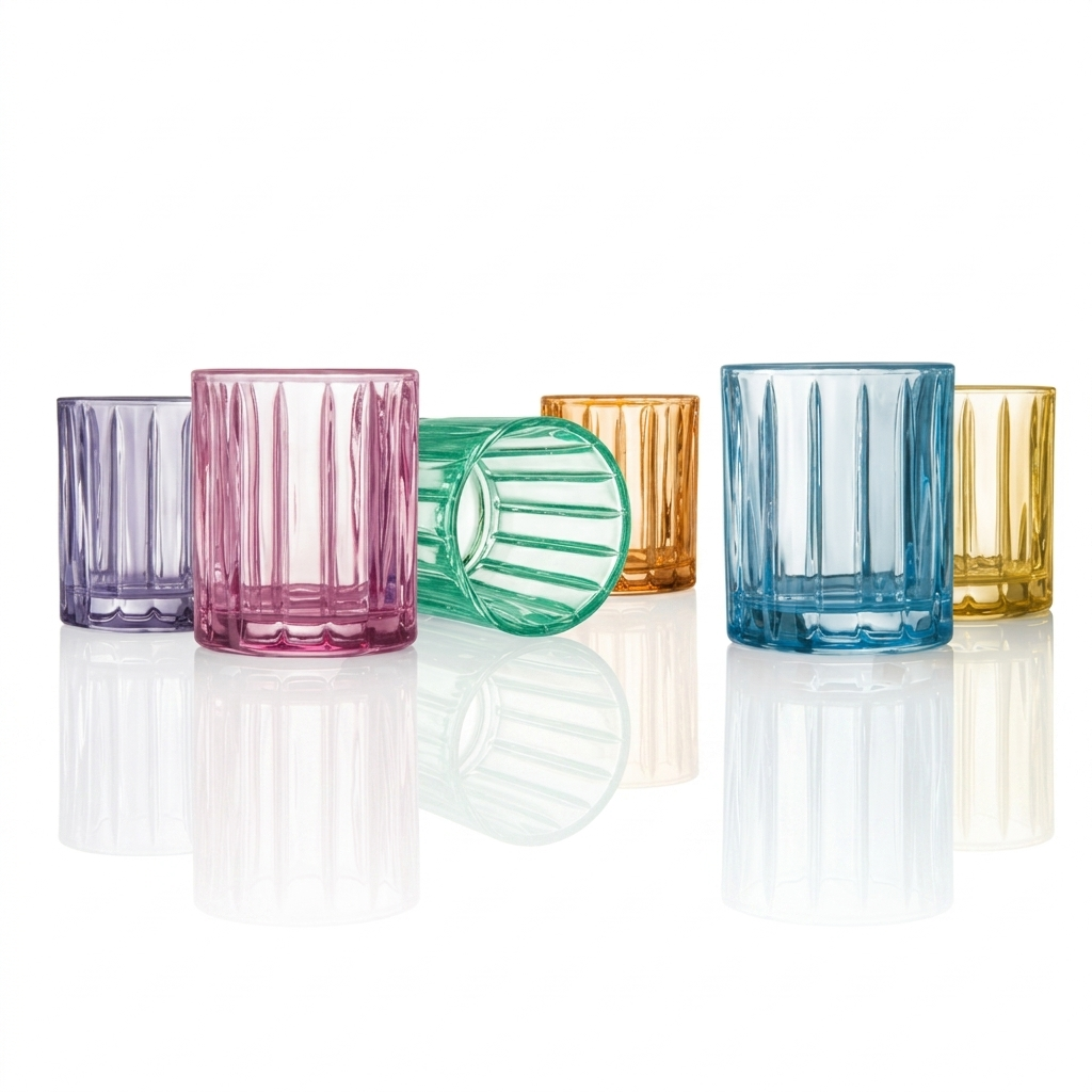 Parallels Assorted Colored Shot Glass Set of 6