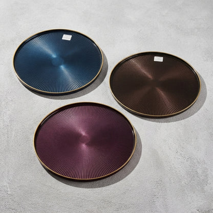 Domo Glass Charger with Gold Rim