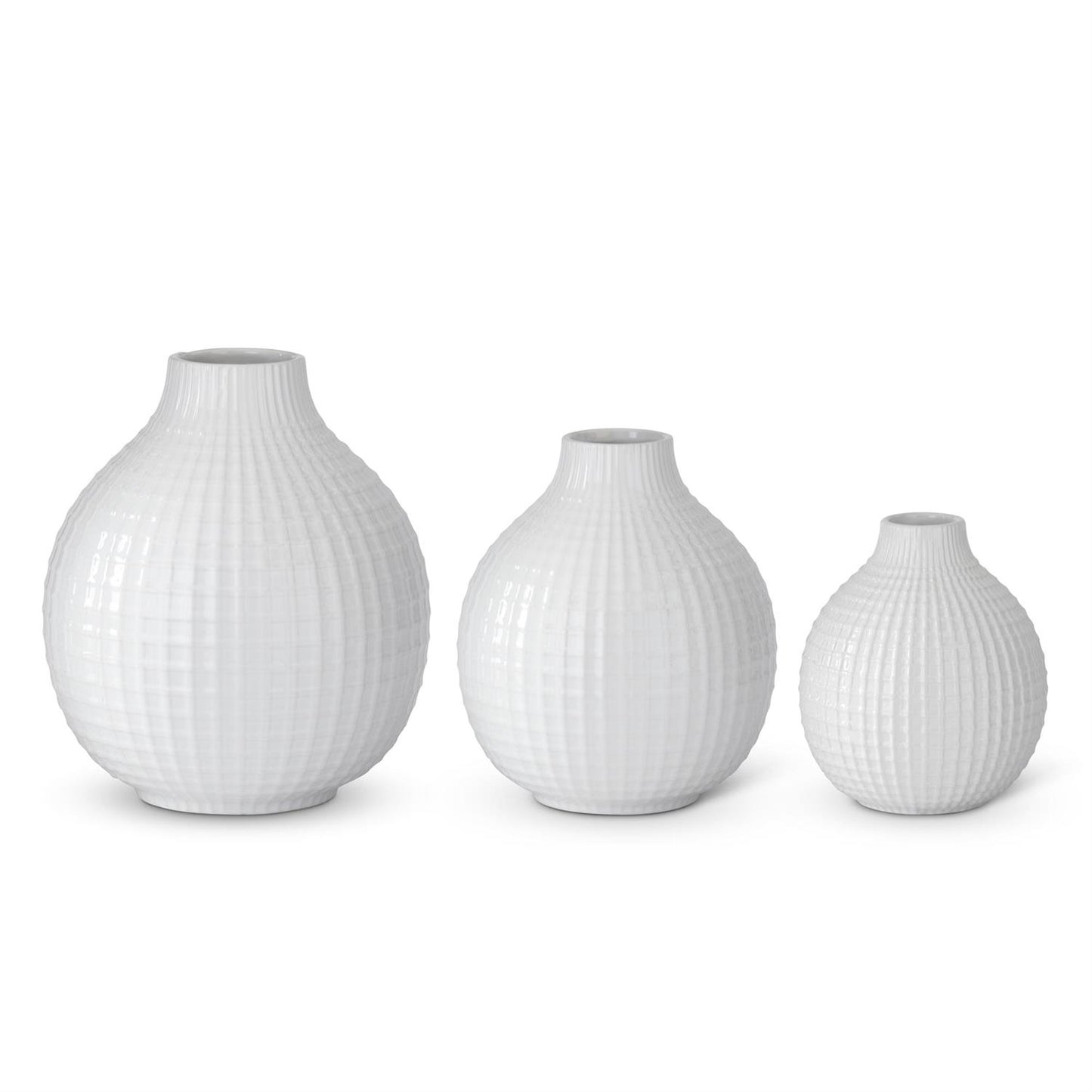 Glossy Ceramic Grid Vases