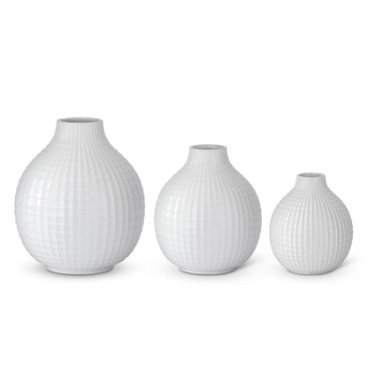 Glossy Ceramic Grid Vases