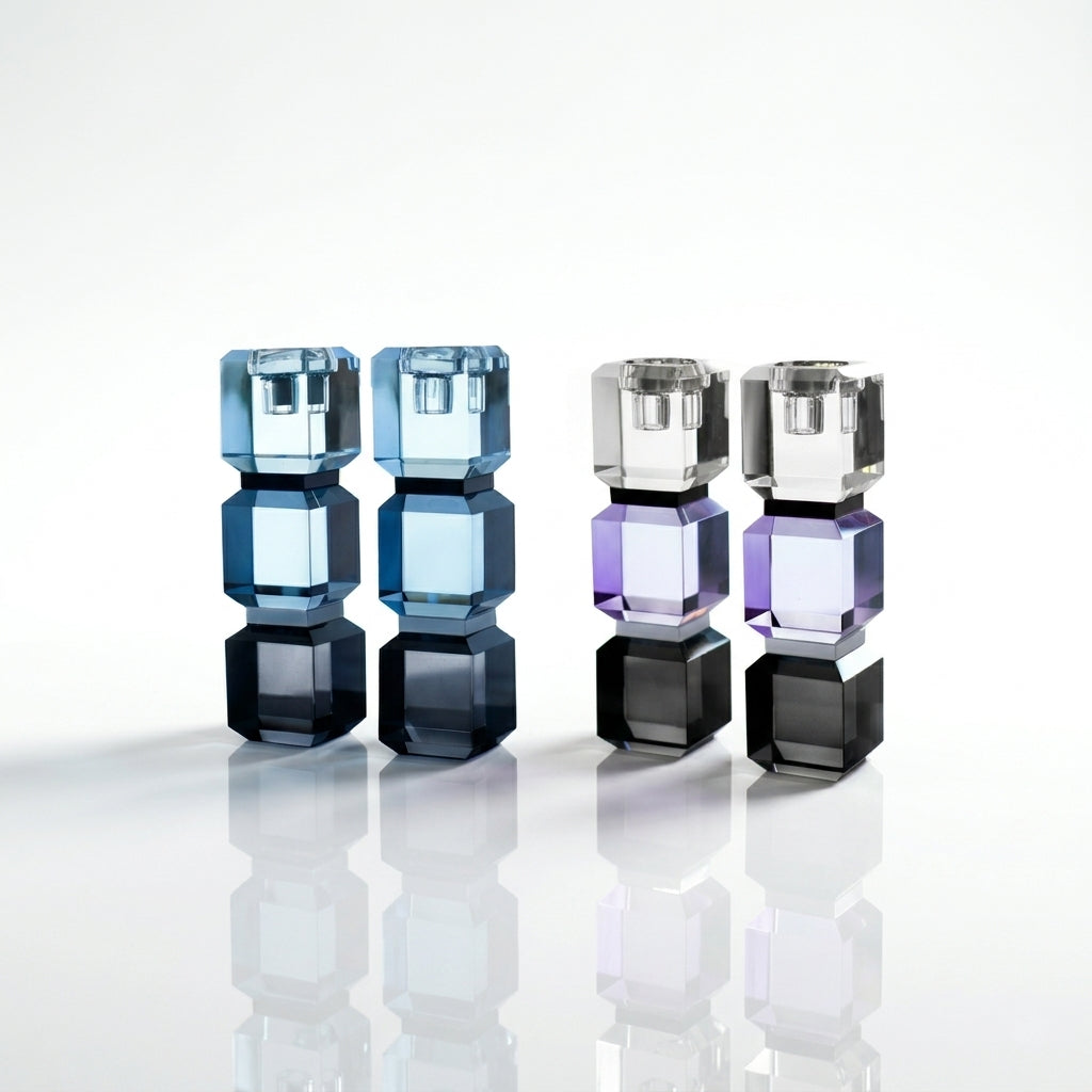 Block Candlestick Set of 2