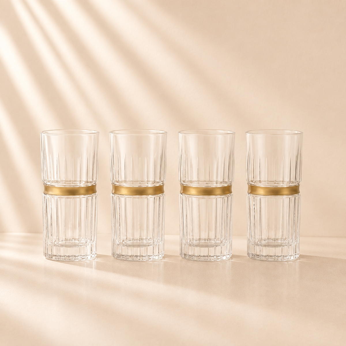 Regine High Ball Gold Banded Set of 4
