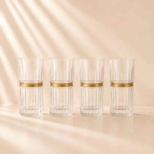 Regine High Ball Gold Banded Set of 4