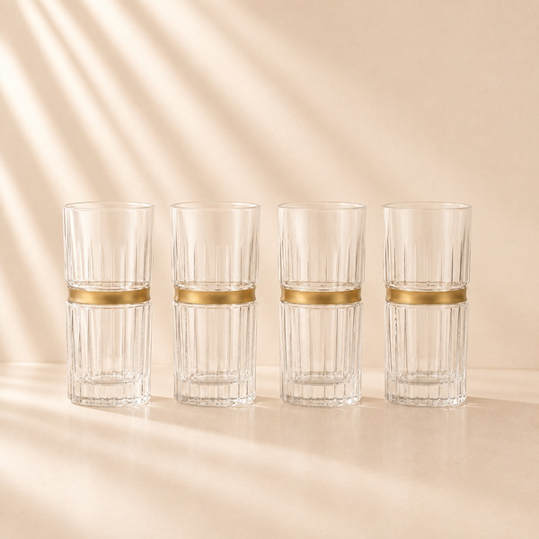 Regine High Ball Gold Banded Set of 4