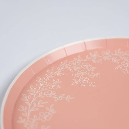 Floral Elegance Pink Dinner Plates 8pk