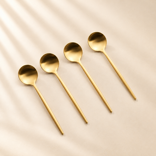 Brushed Gold Dip Spoons-4 Pc
