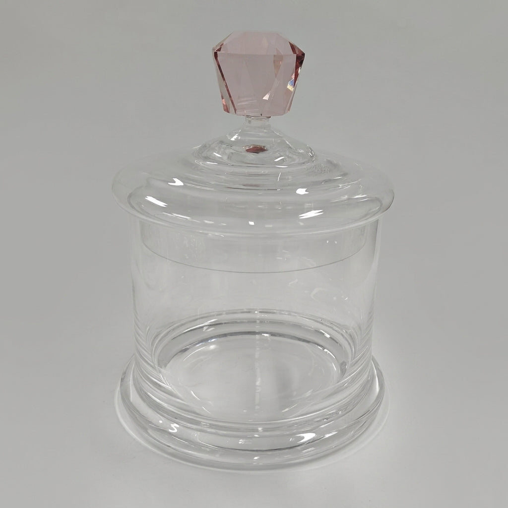 Glass Canister with Pink Diamond Handle