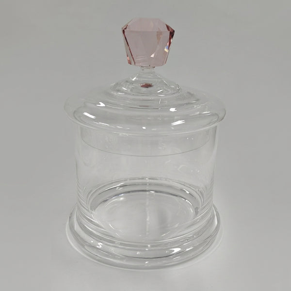 Glass Canister with Pink Diamond Handle