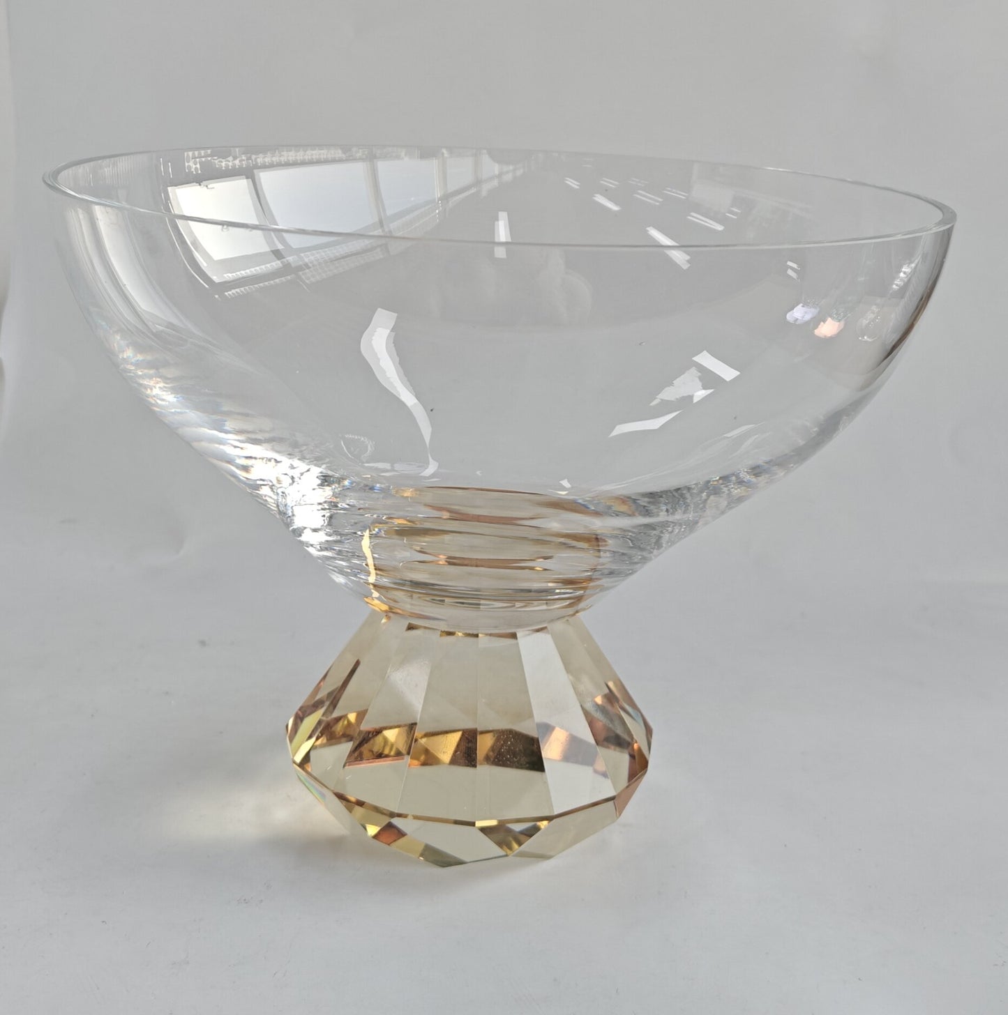 Glass Bowl with Diamond Base 9”