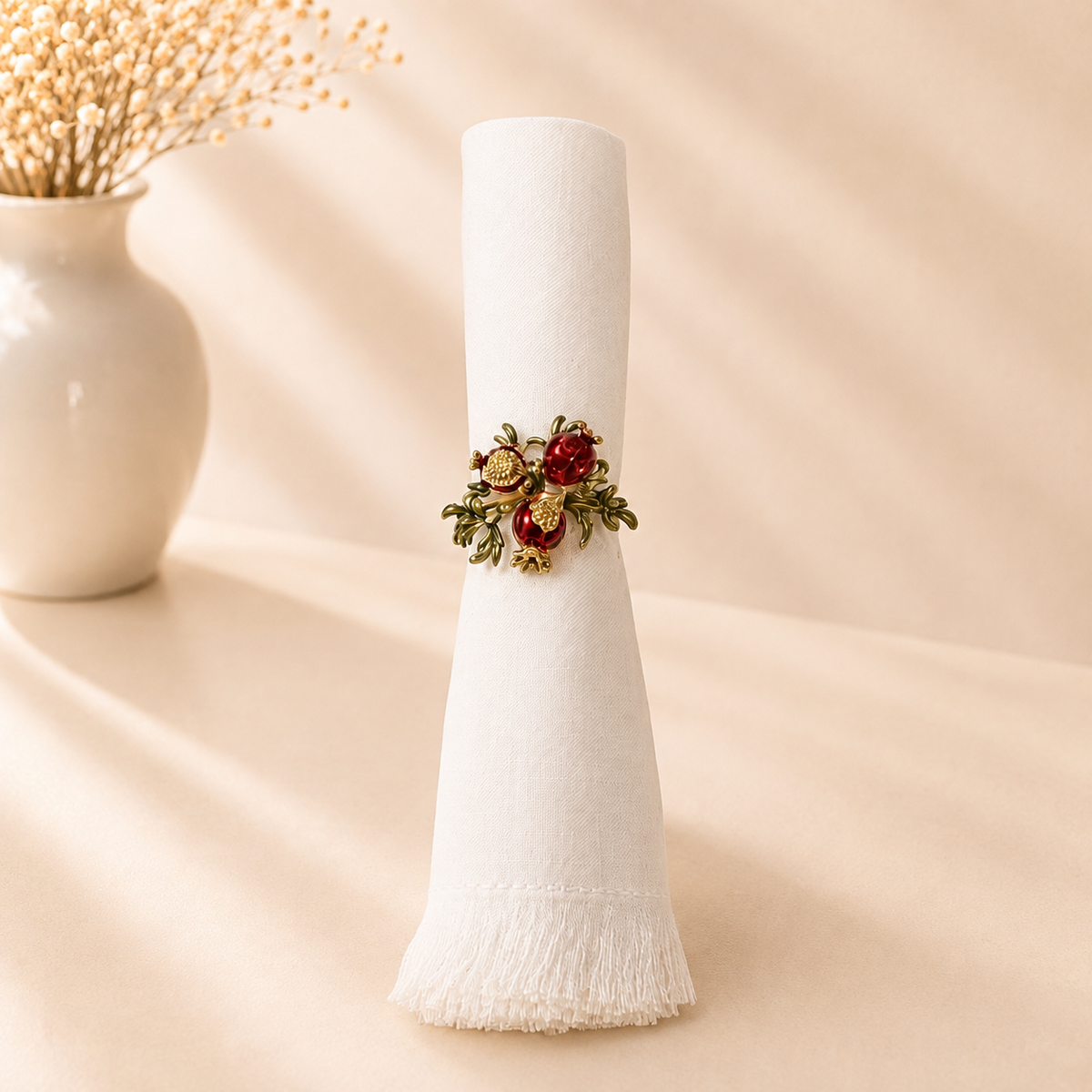 Pomegranate Napkin Rings Set of 6