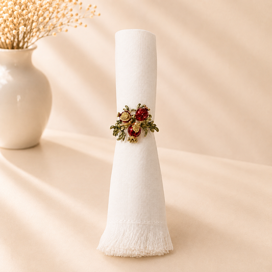 Pomegranate Napkin Rings Set of 6