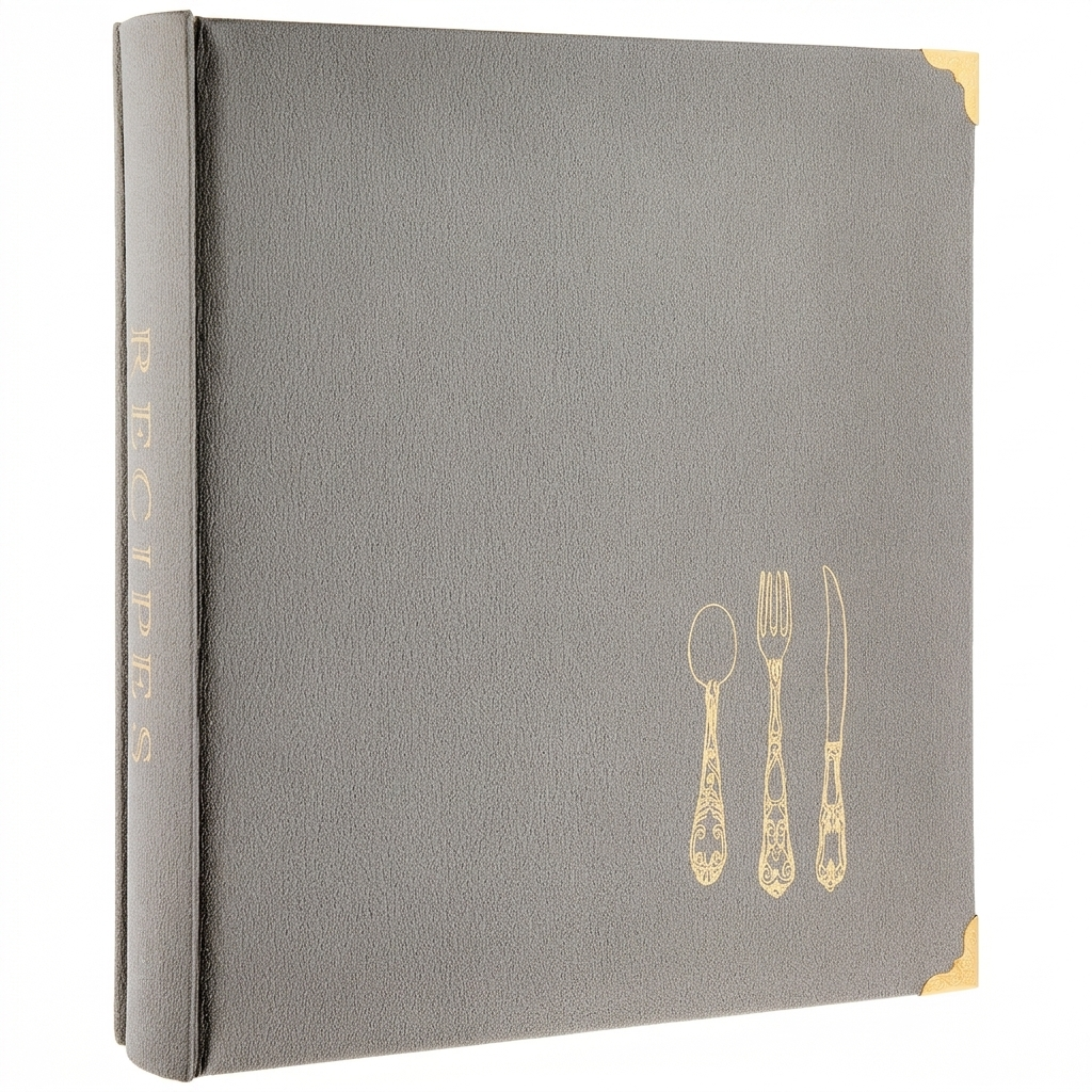 Gray Recipe Binder  8.5 X 11