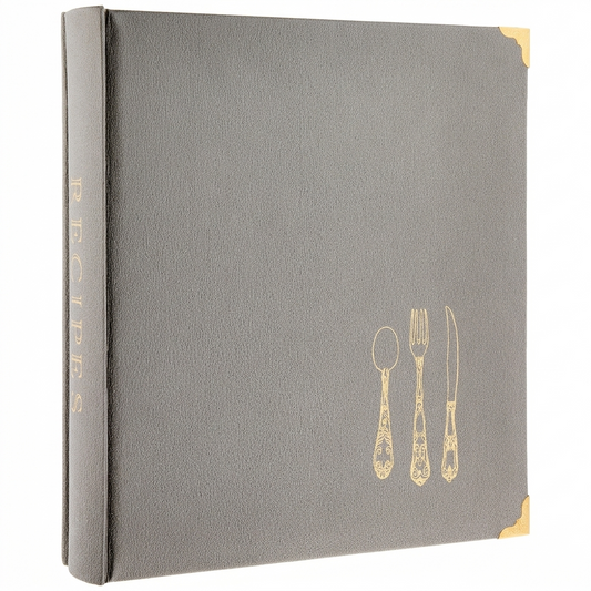 Gray Recipe Binder  8.5 X 11