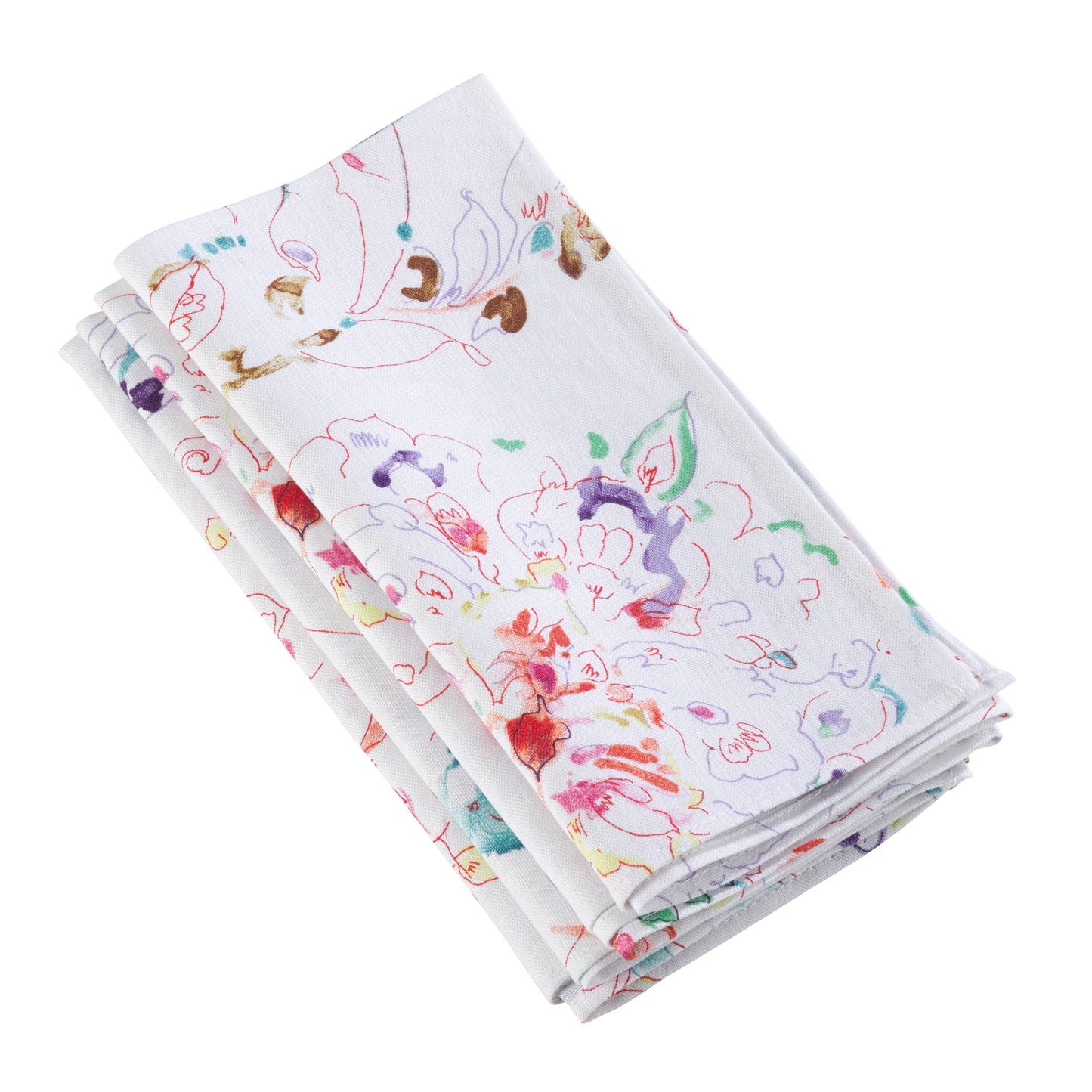Abstract Floral Dinner Napkins: Marigold 20" Set of 4
