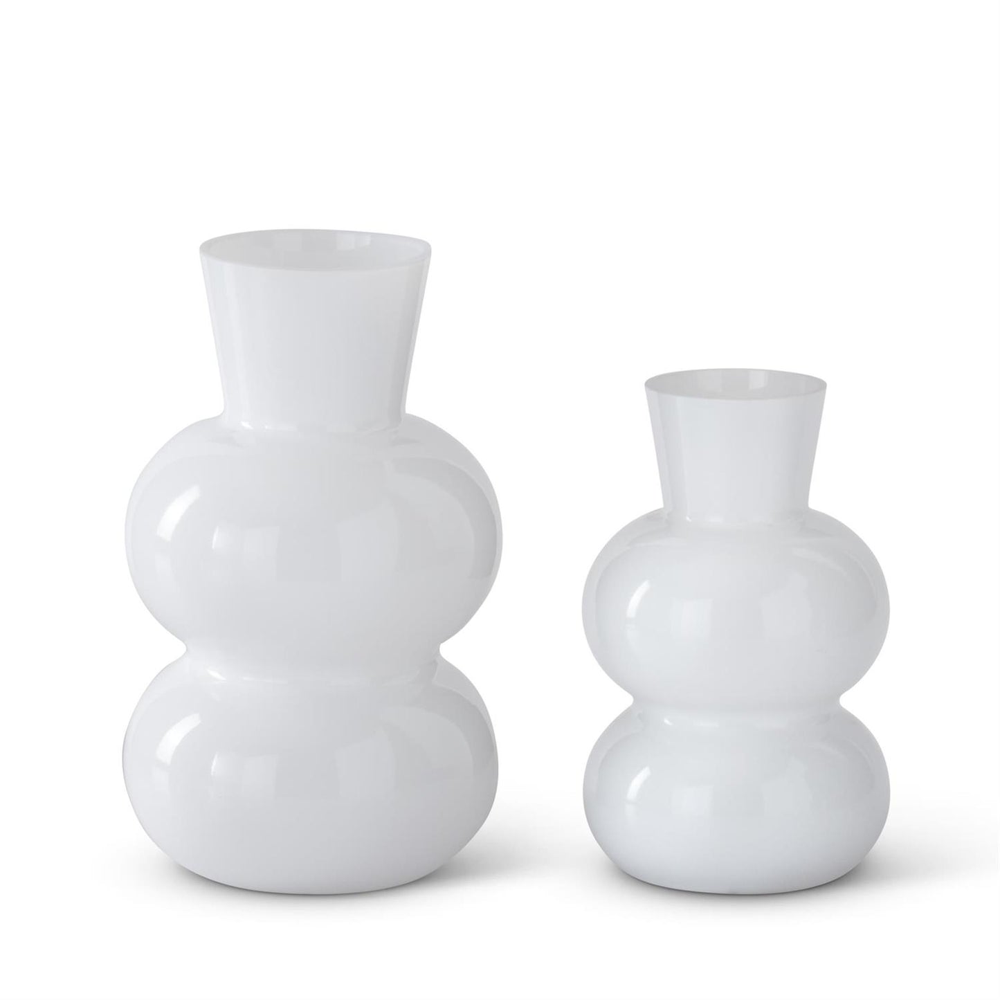 White Bubble Glass Vases