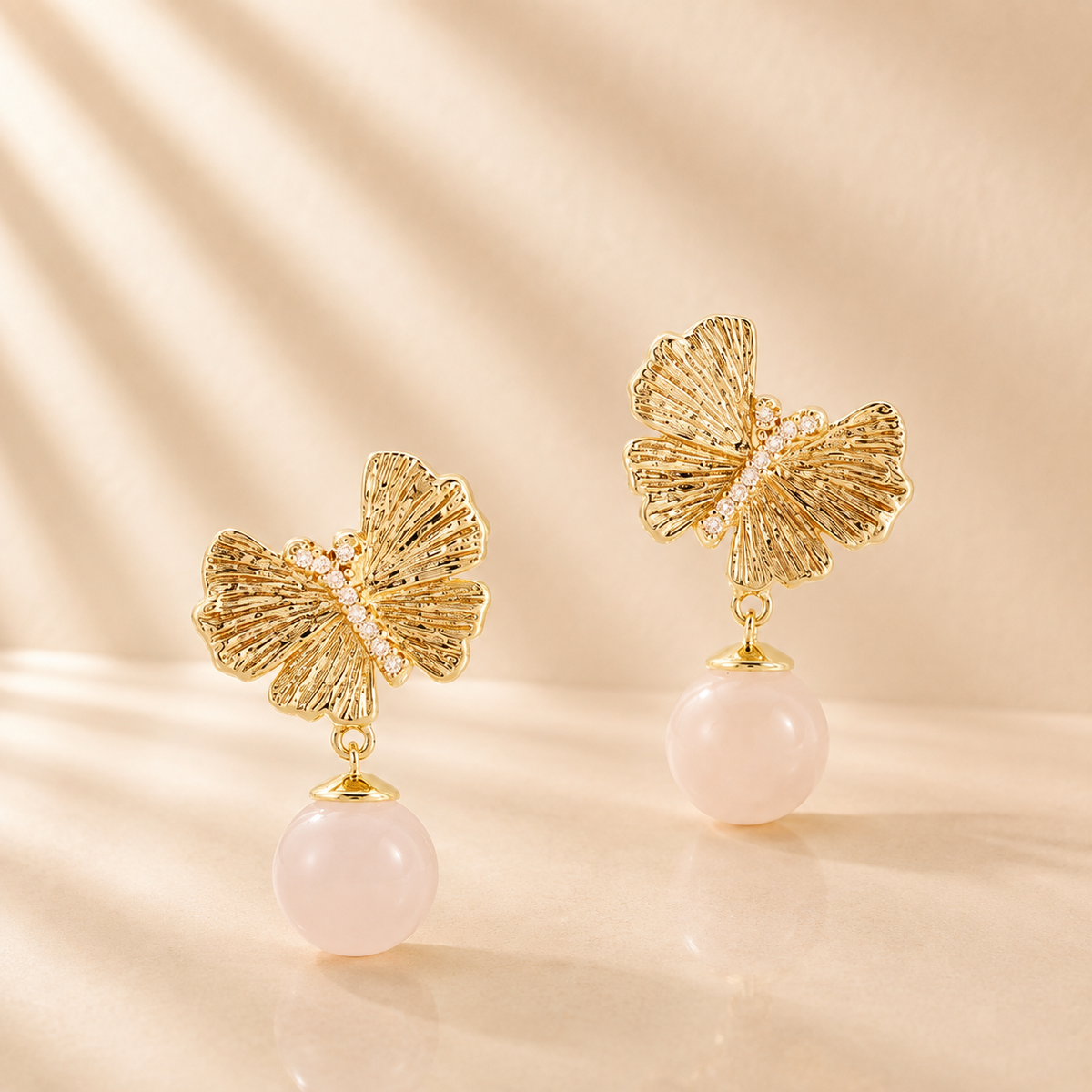 Butterfly Rose Drop Earring