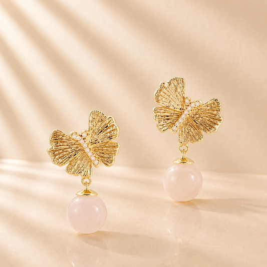 Butterfly Rose Drop Earring