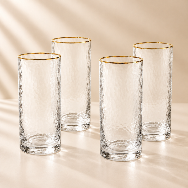 Hammer Clear Gold Highballs Set of 4
