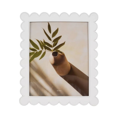 Photo Frame - White Resin Rectangle Scalloped Edge, 8x10 in.
