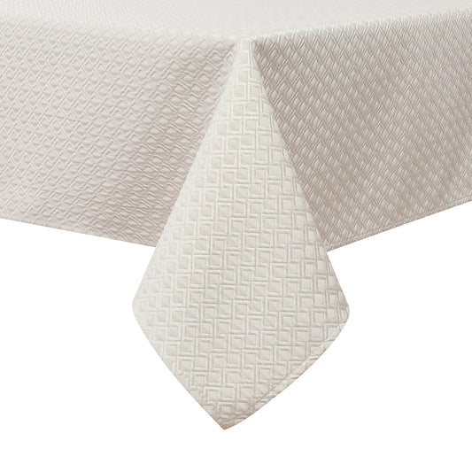 Geometric Wht/Gold Tablecloth