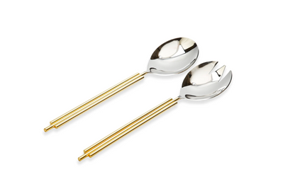 Gold Symmetrical Salad Servers