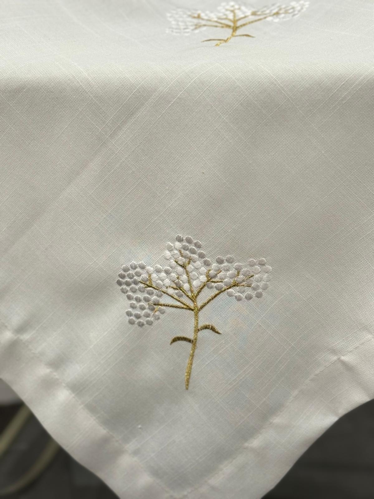 White Flower Tablecloth