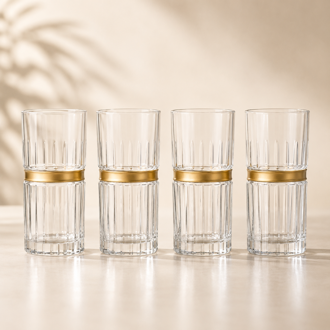 Regine High Ball Gold Banded Set of 4