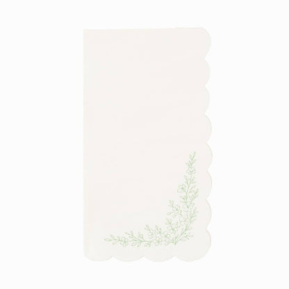 Floral Elegance Sage Guest Towels 16pk
