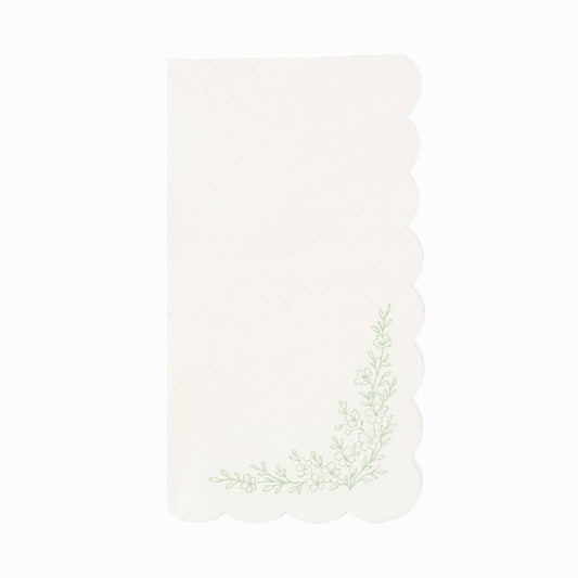 Floral Elegance Sage Guest Towels 16pk