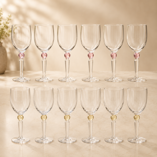 Diamond Wine Glasses Set of 6