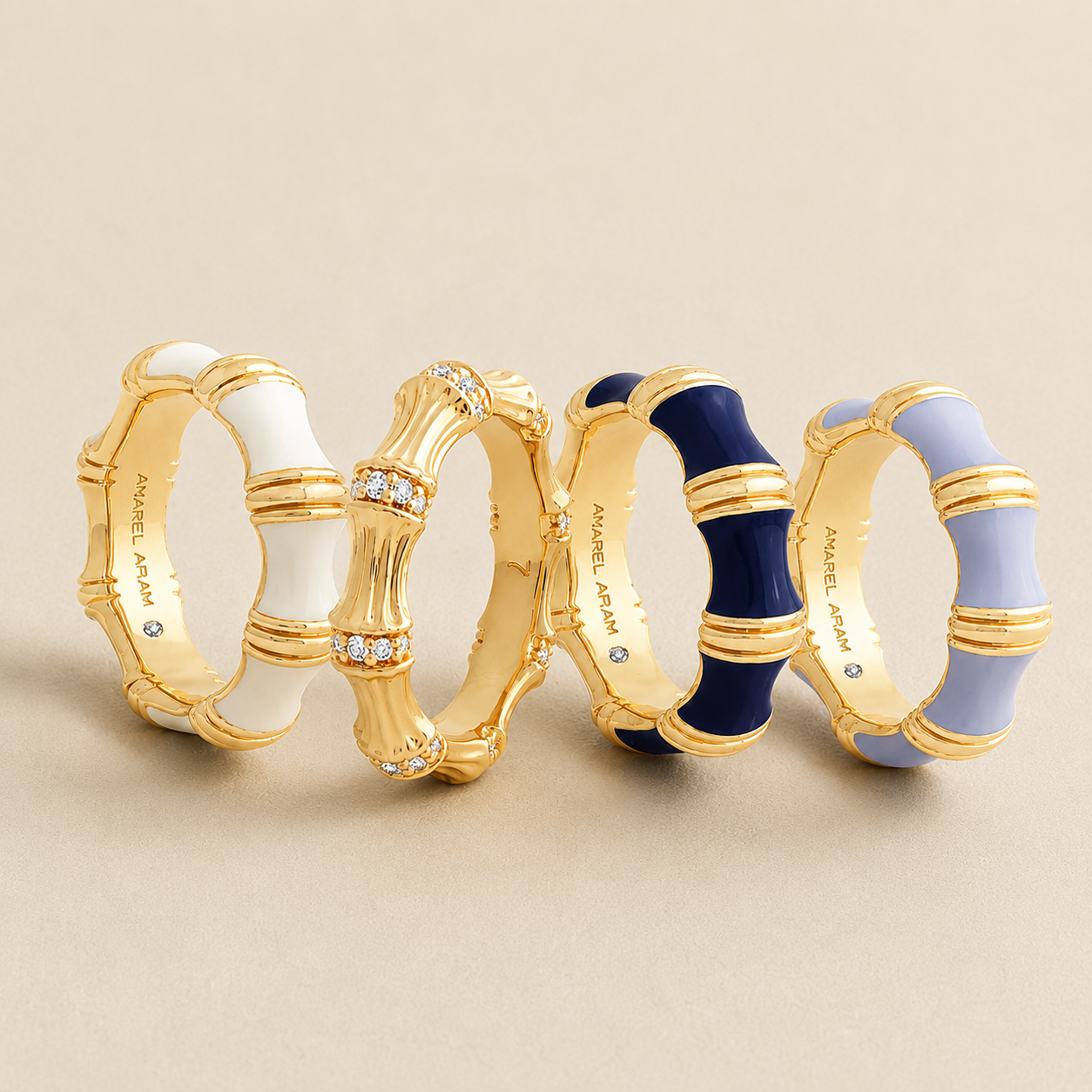 Bamboo Enameled Ring