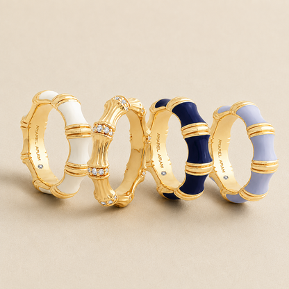 Bamboo Enameled Ring