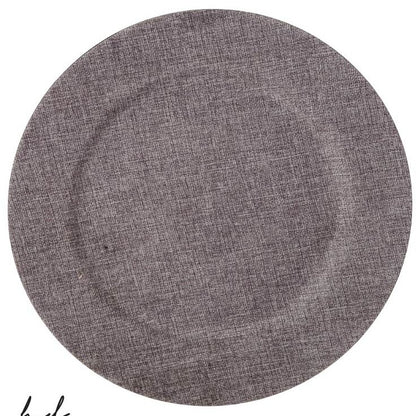 Linen Look Grey Charger 13”