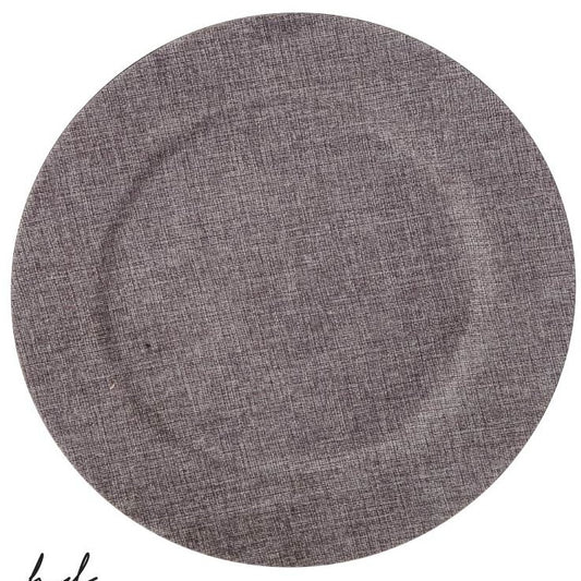 Linen Look Grey Charger 13”