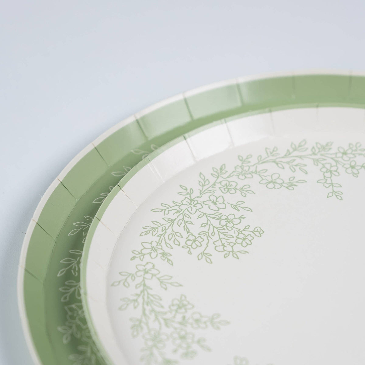 Floral Elegance Sage Dessert Plates 8pk