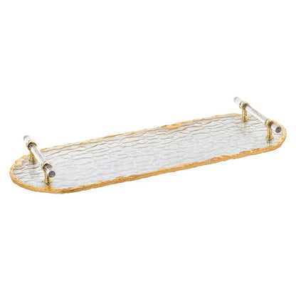 Oval Glass Tray with Handle