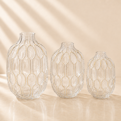 Glass Gold Embossed Vase